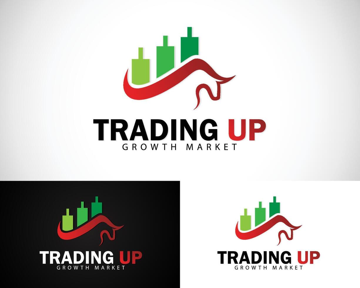finance logo design concept creative growth arrow marketing trading wave industry vector