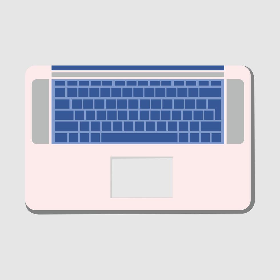 Laptop icon illustration in flat style. Keyboard illustration. Basic elements of computer text input devices, smartphones and digital technology. Qwerty keyboard layout. vector
