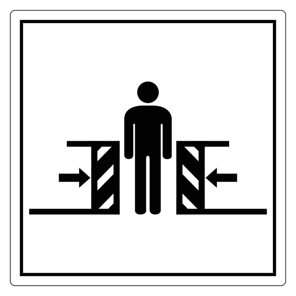 Simple Pictogram of Person Standing Between Safety Barriers for Warning and Instructional Use vector
