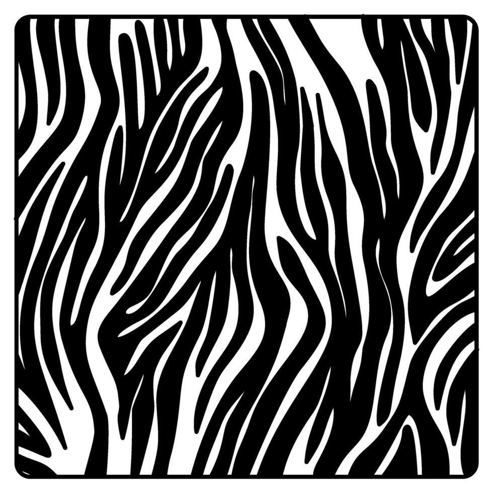 Seamless zebra skin pattern with doodle drawing style vector