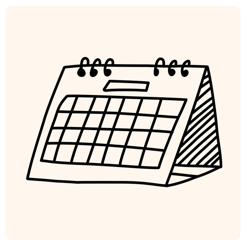 calendar doodle hand drawn illustration template design vector