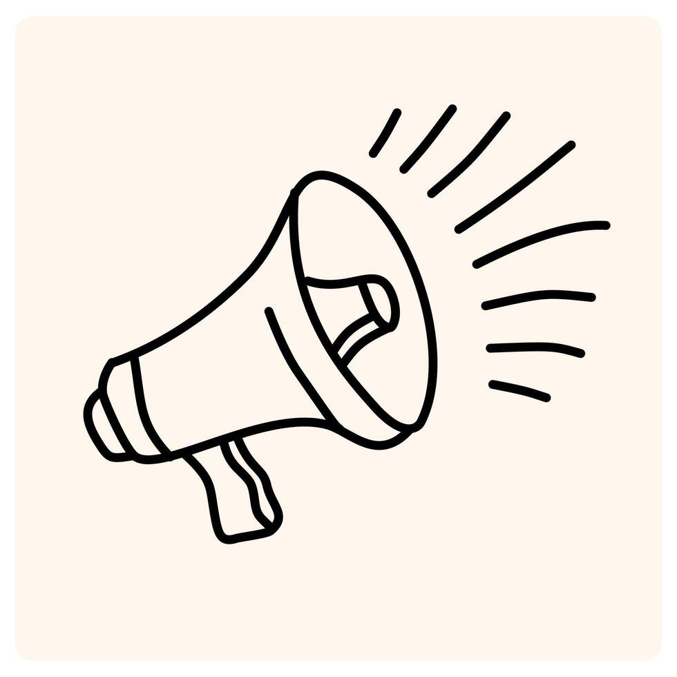 Megaphone hand drawn line. doodle loudspeaker vector