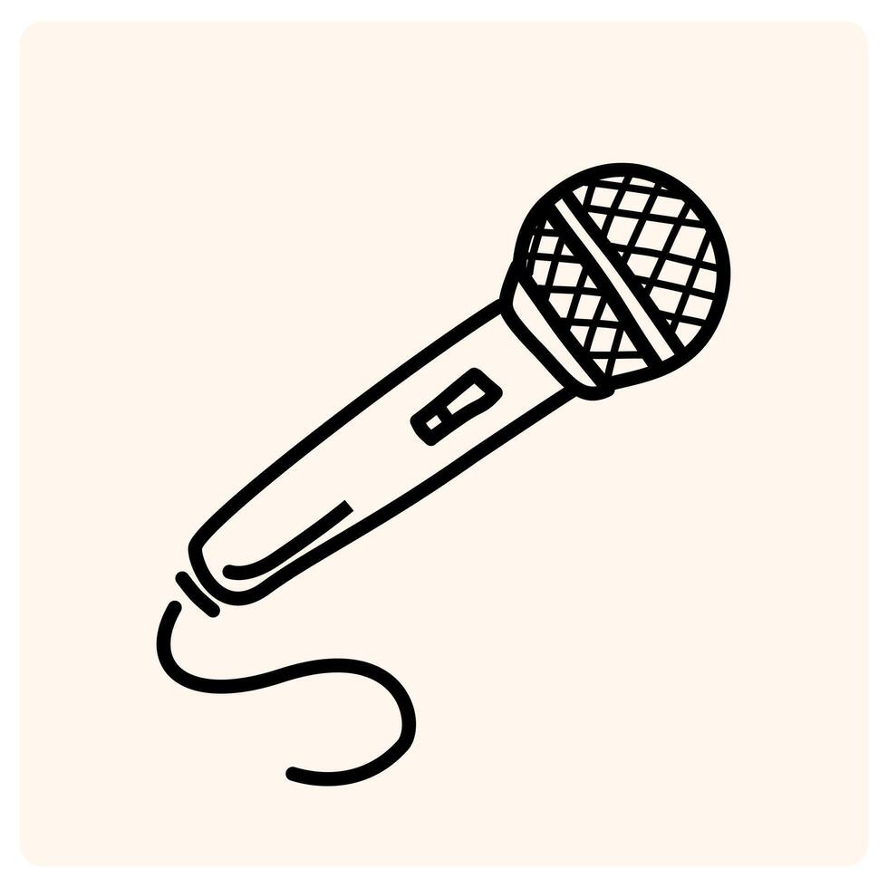 Simple Drawing of a Microphone with doodle drawing style vector