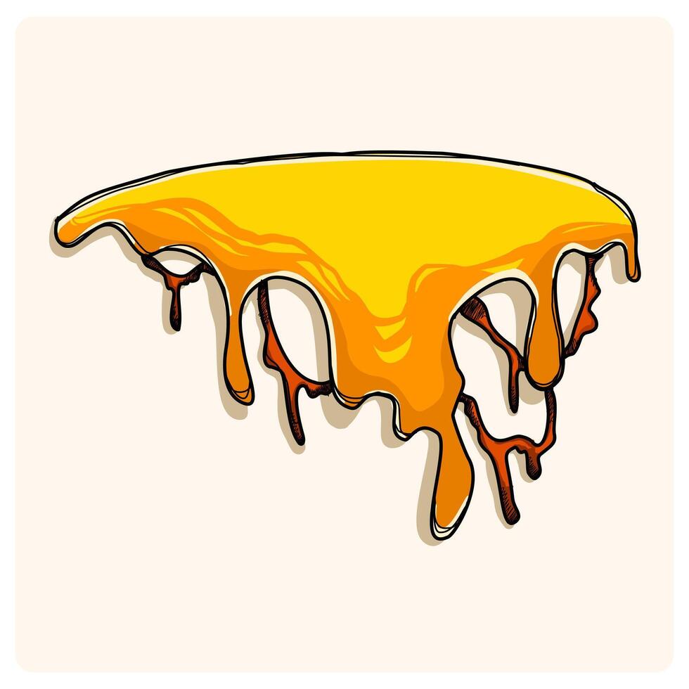 Melted cheese. Cartoon melting cheddar and mozzarella vector