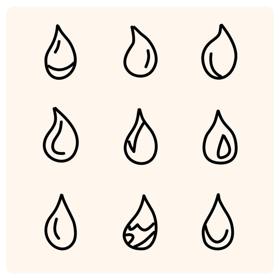 Hand drawn water drop illustration in doodle style vector