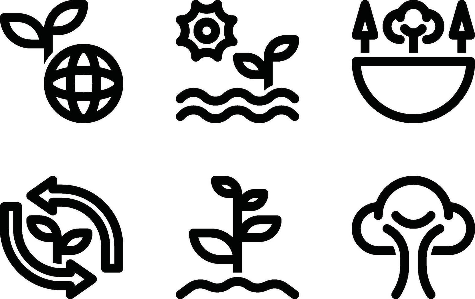 ecology, nature, environment, recycle, plant, tree outline icon vector