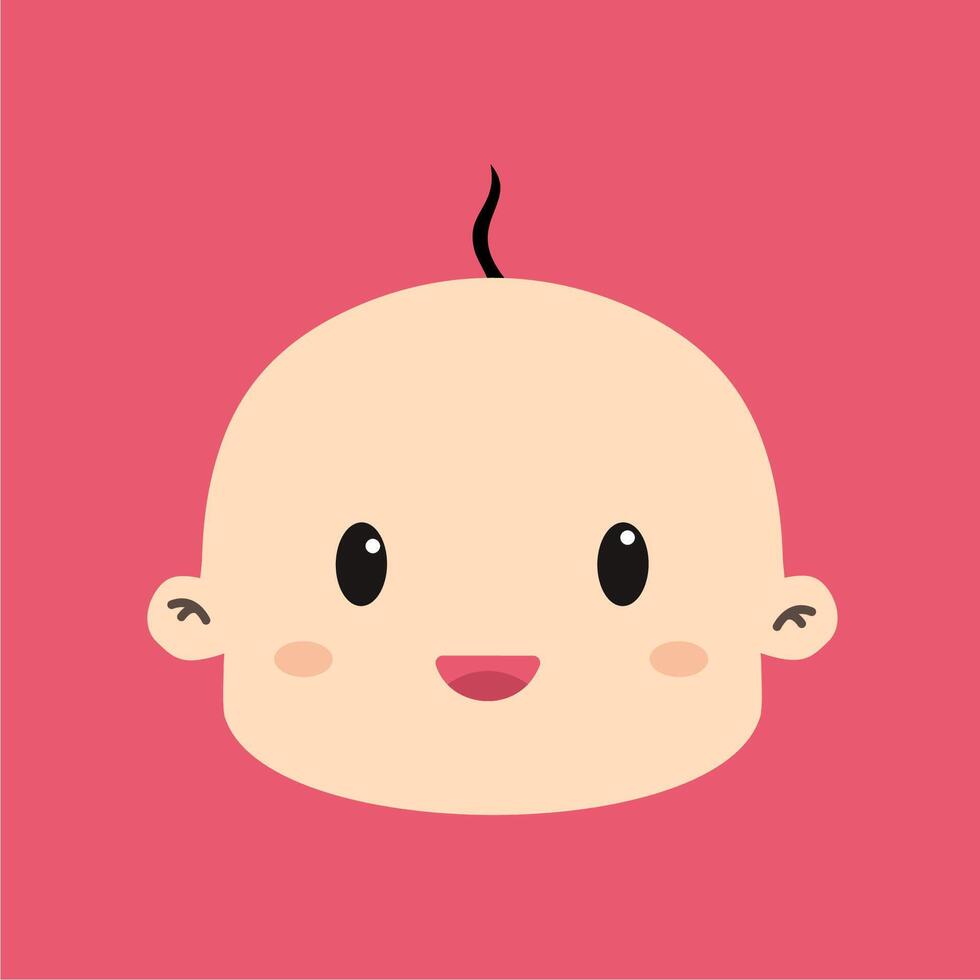 Cute baby head illustration vector