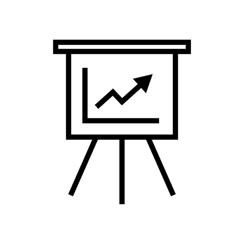 Marketing business presentation board line icon vector