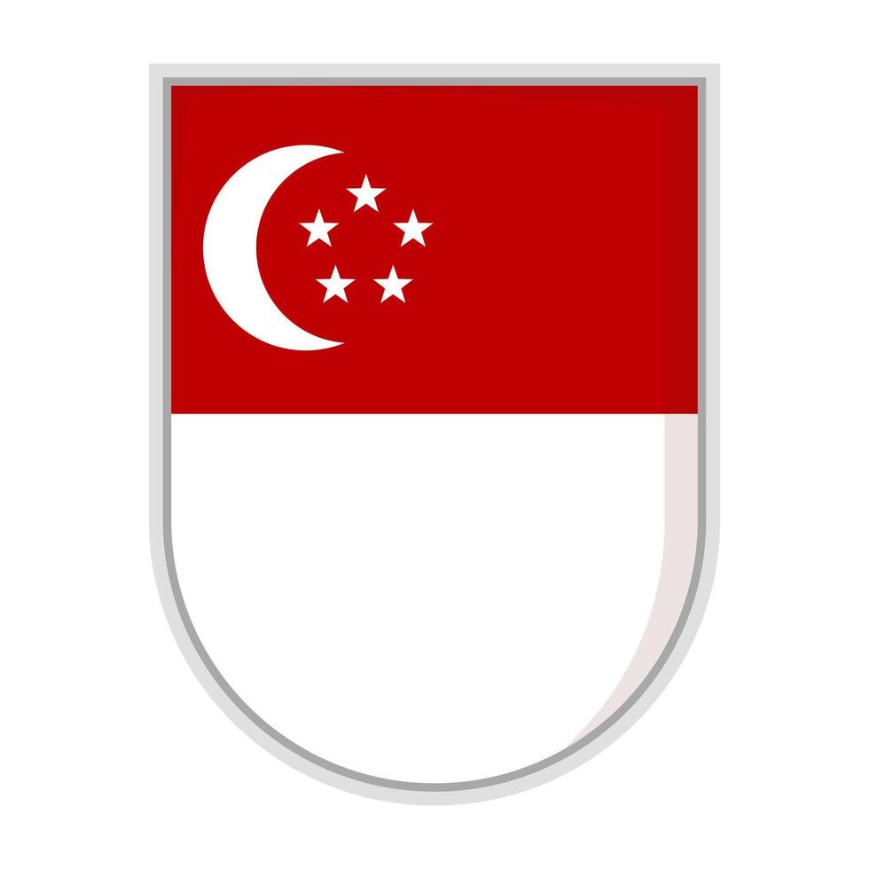 Singapore flag shield Badge element vector