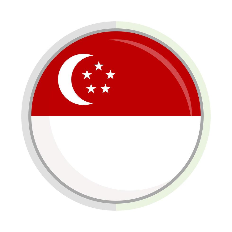 Singapore national flag shield Badge clipart vector