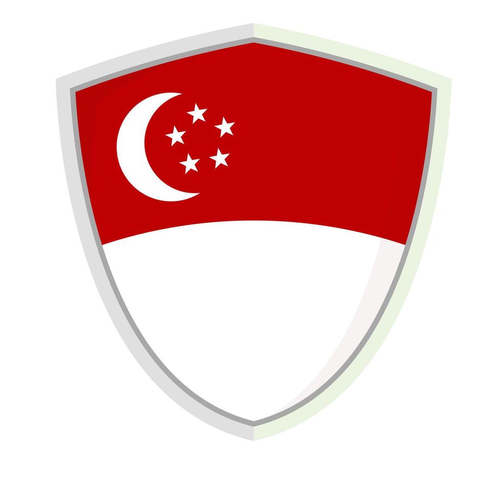 Singapore country flag shield badge vector