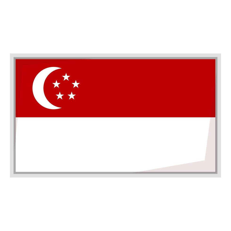 Singapore national flag Badge clipart vector
