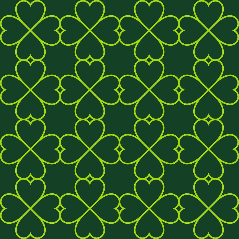 line emerald clover love heart seamless pattern design vector