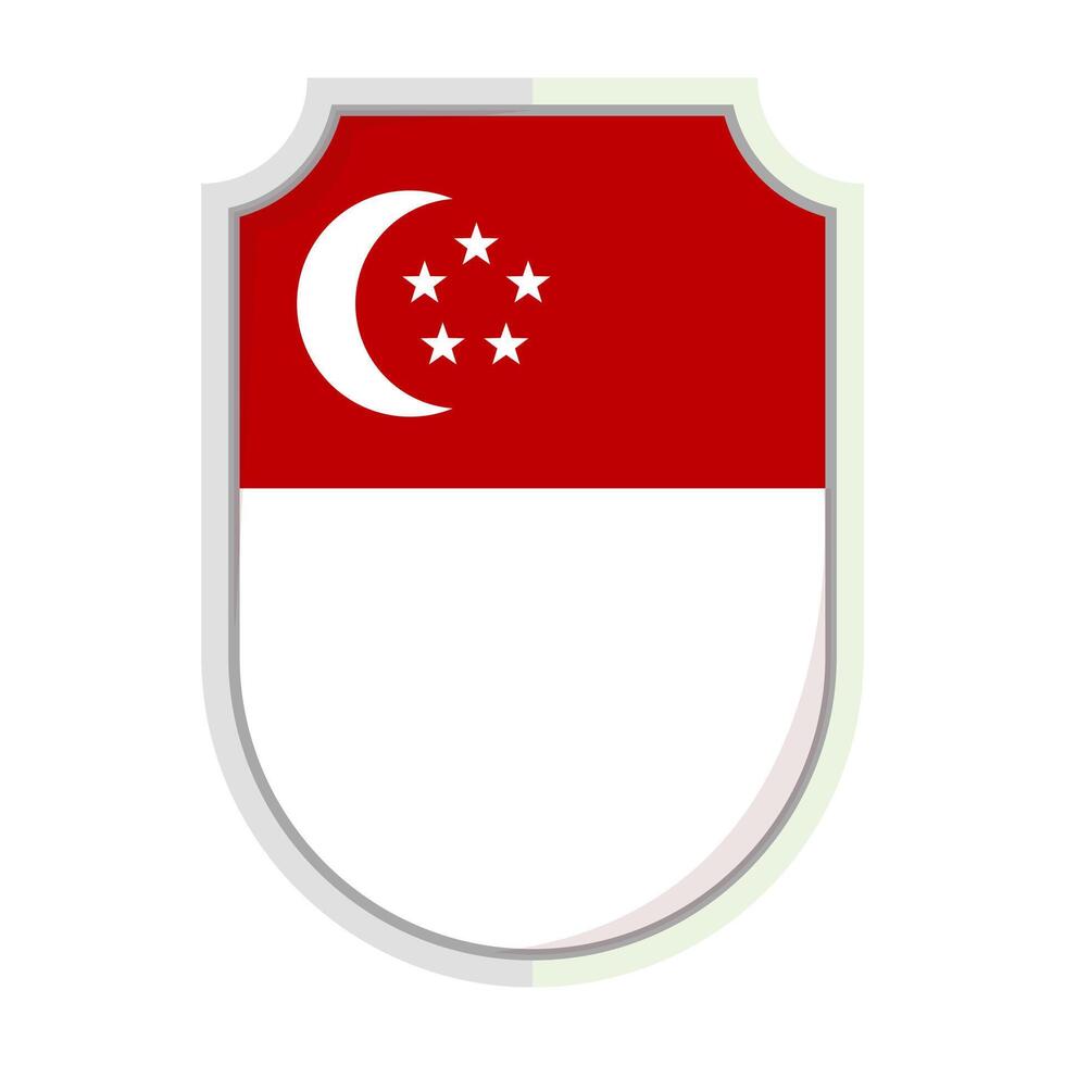 Singapore national flag shield Badge element vector