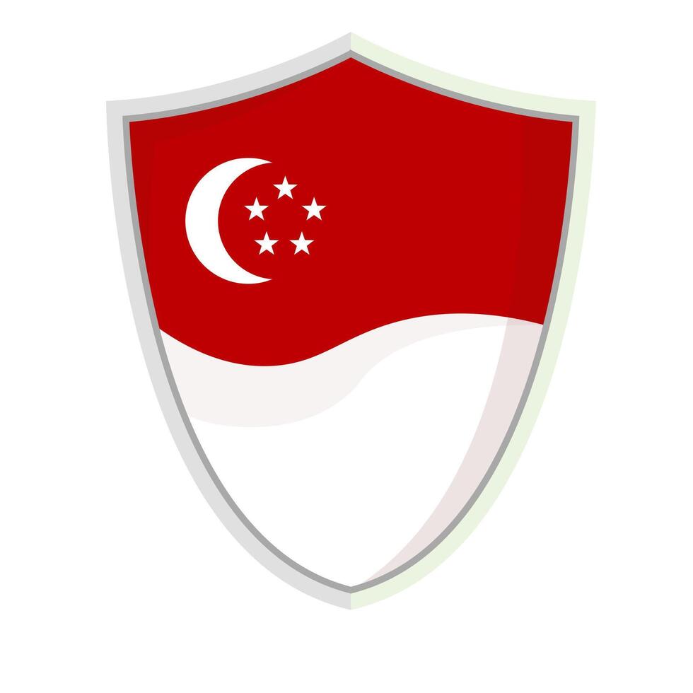 Singapore national flag shield element vector