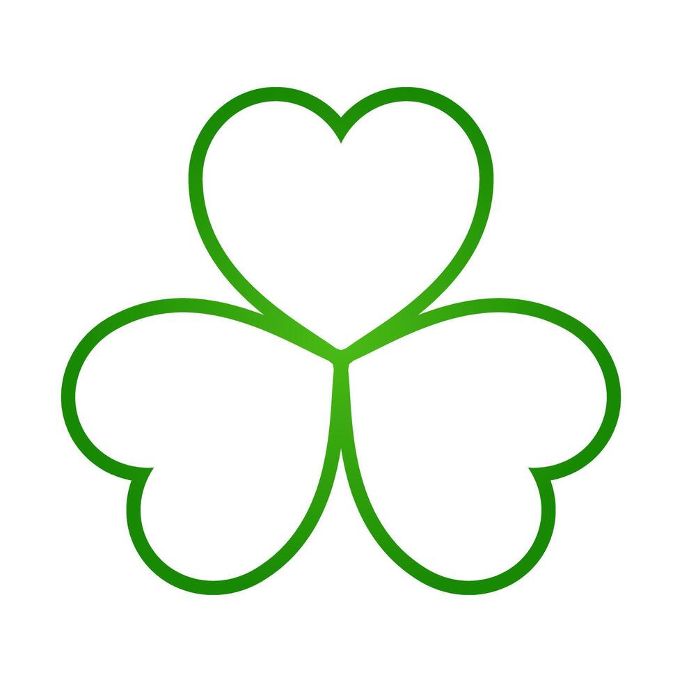 line icon three leaf shamrock isolated on white background vector