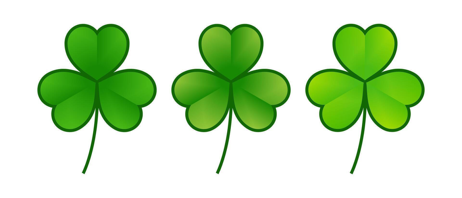 set icon shamrock flat on white background vector