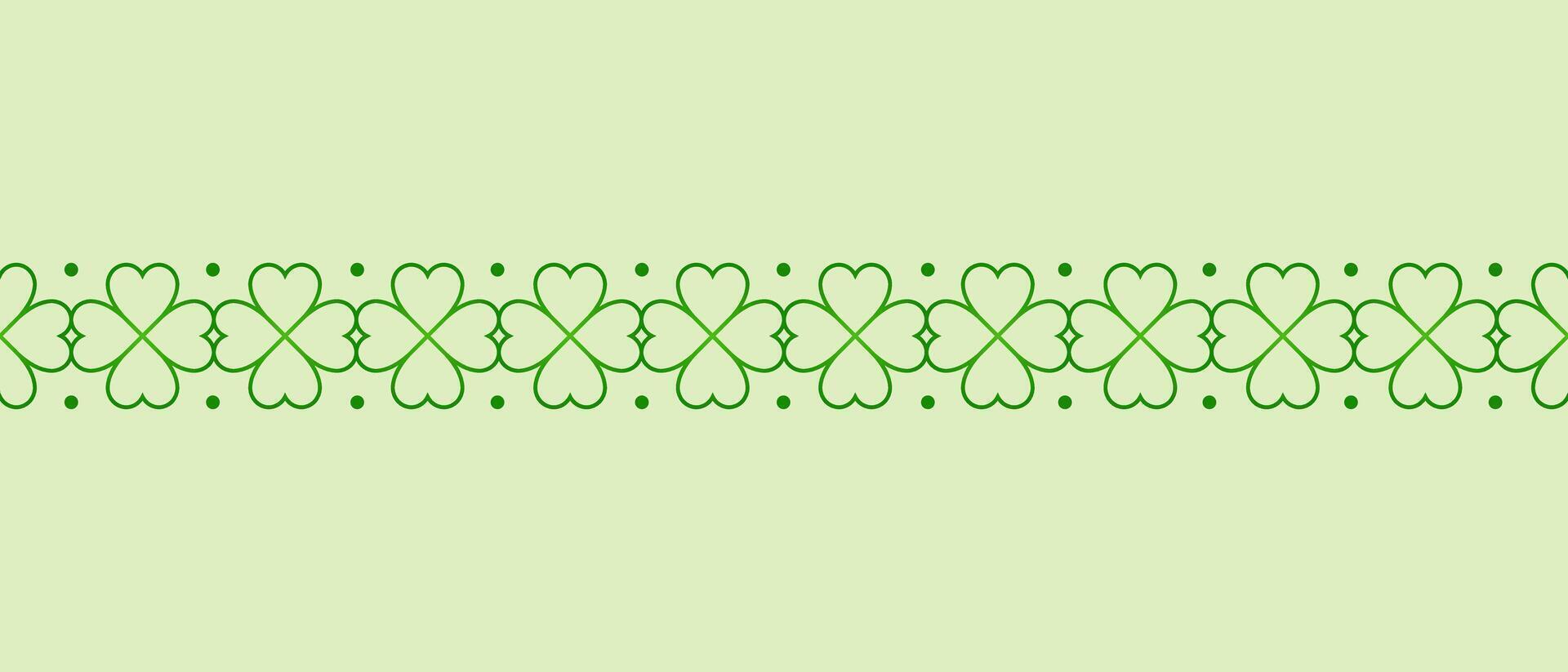 heart shaped four leaf clover pattern design vector