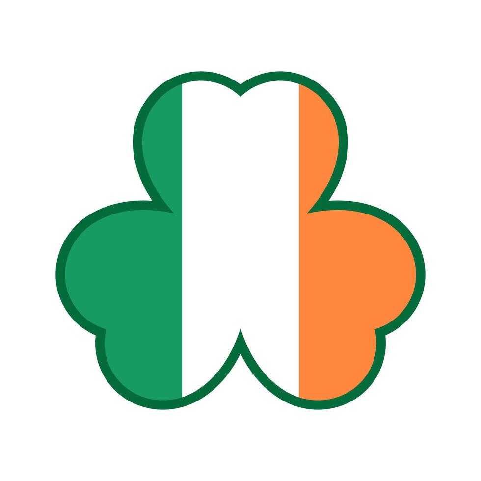 irish flag shape shamrock symbol isolated on white background vector