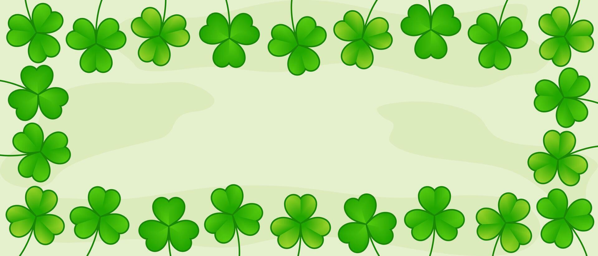 shamrock frame design background banner vector