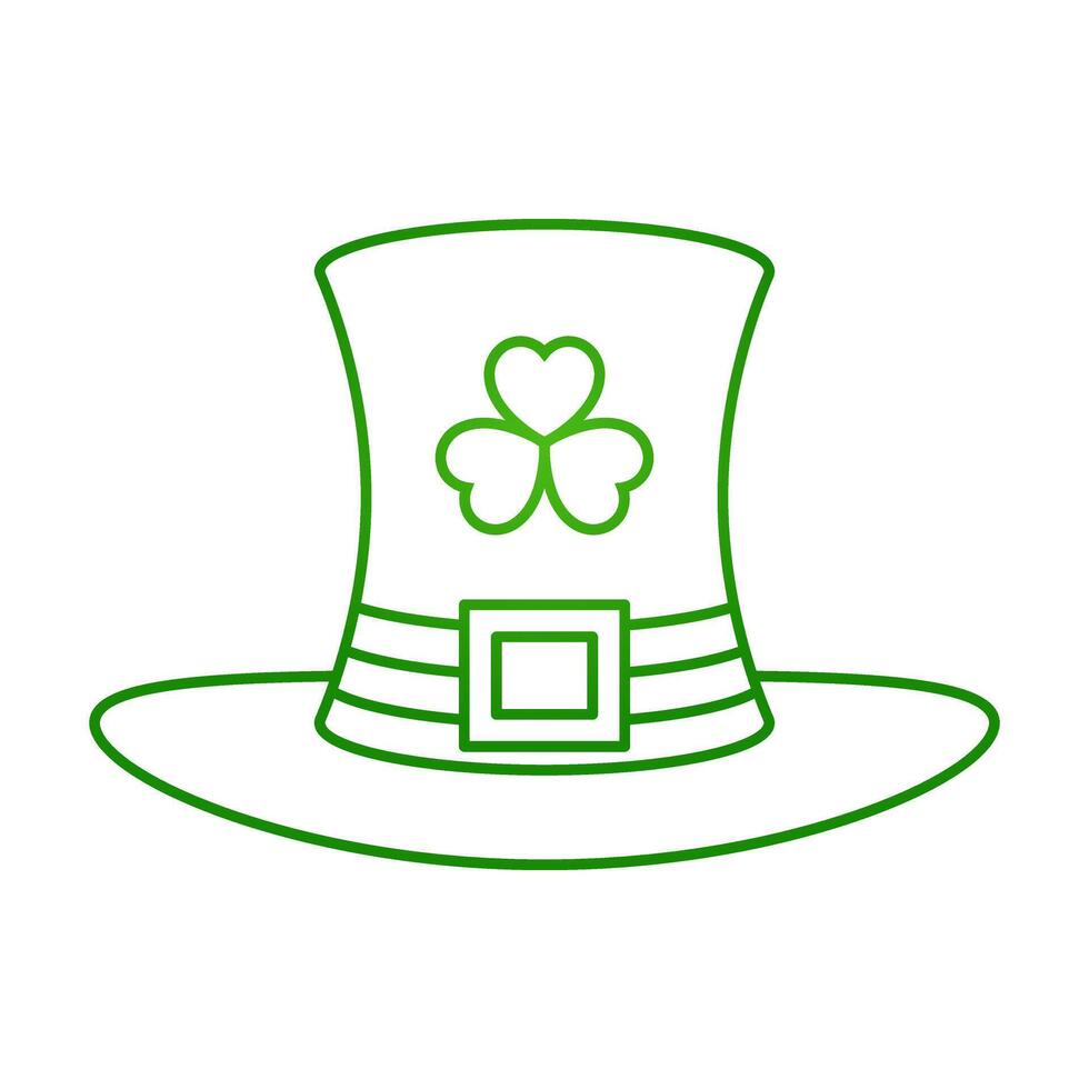 line icon irish hat with shamrock symbol design illustration vector