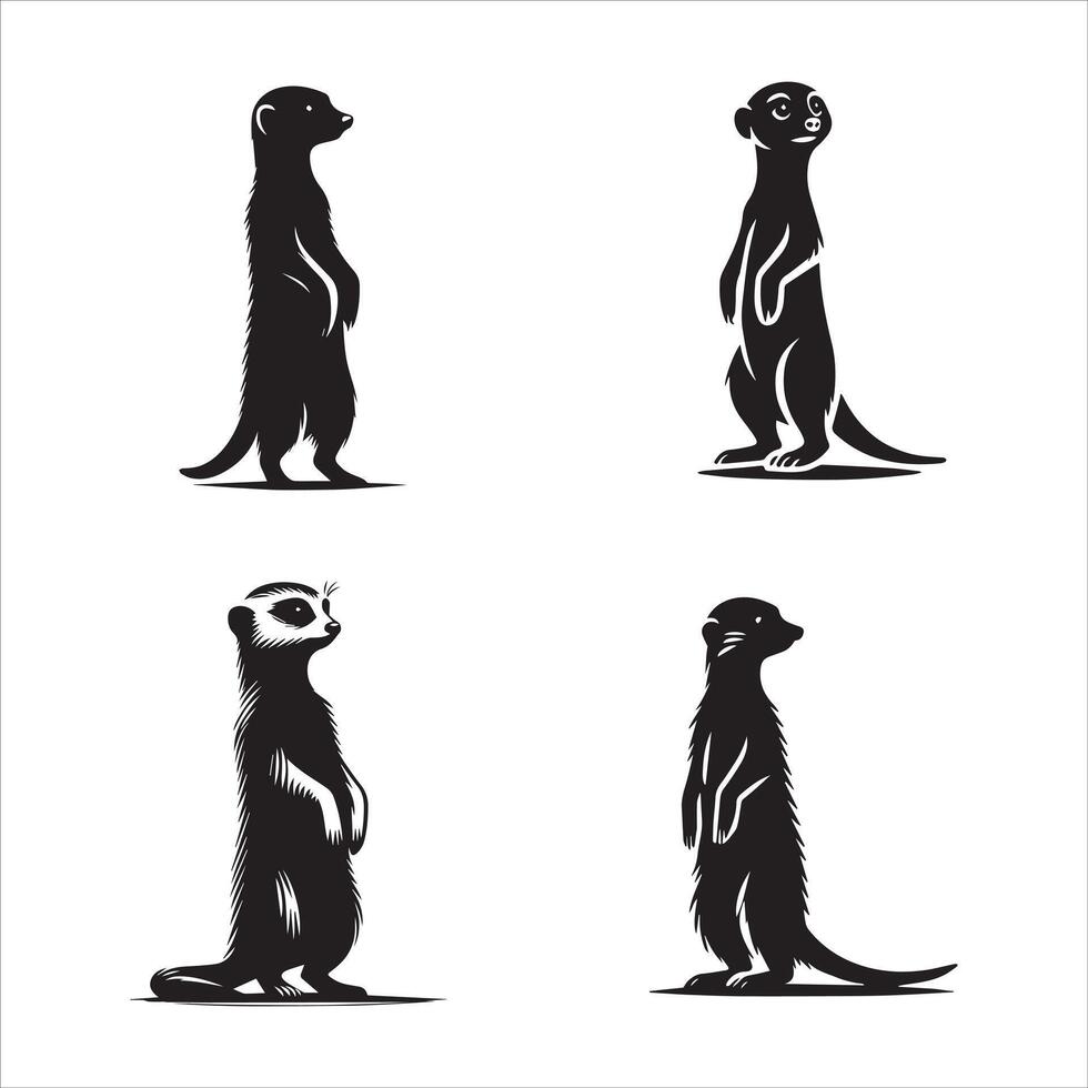 Minimalist Meerkat Design vector