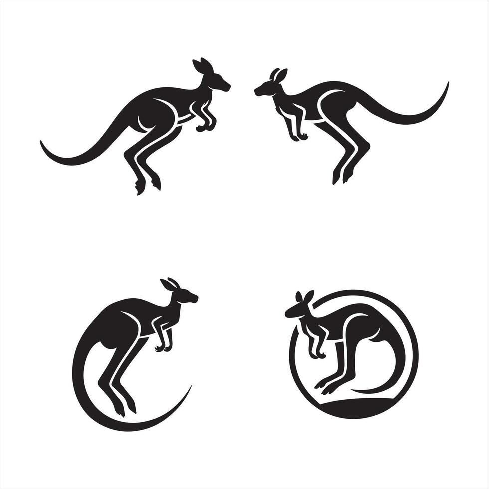Minimalist Leaping Kangaroo Design vector