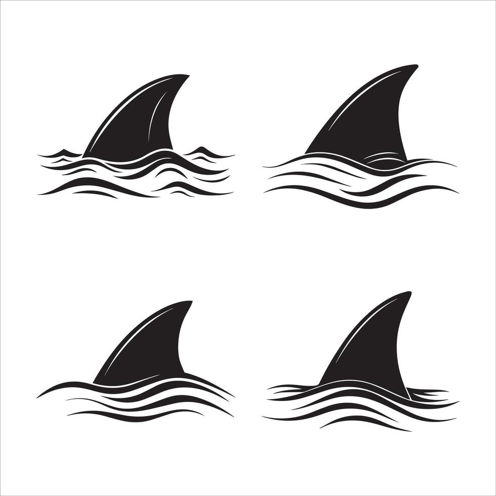 Minimalist Shark Fin Design vector