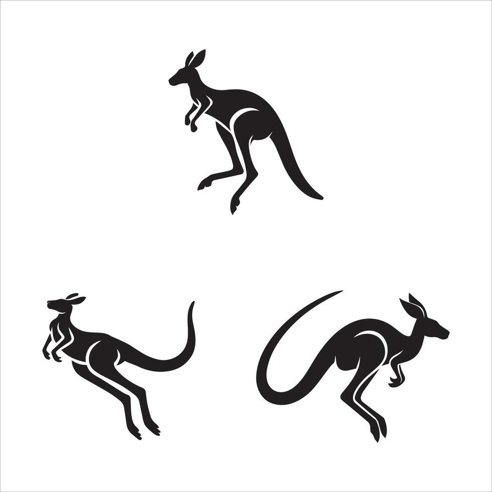 Kangaroo Leaping Silhouette vector