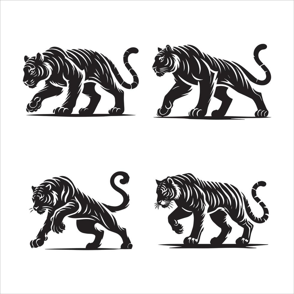 Minimalist Tiger Illustrations vector