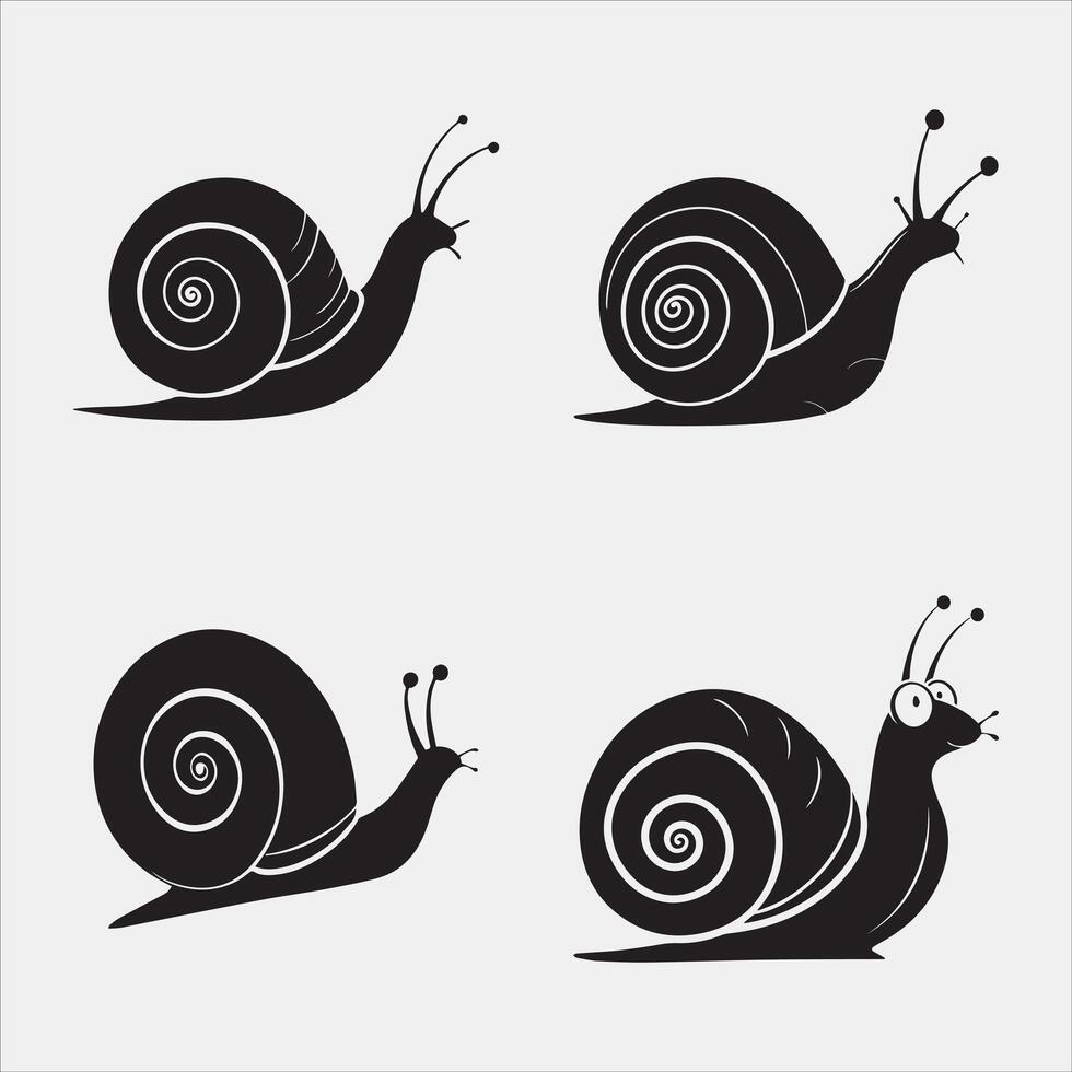 Minimalist Snail and Leaf Design vector