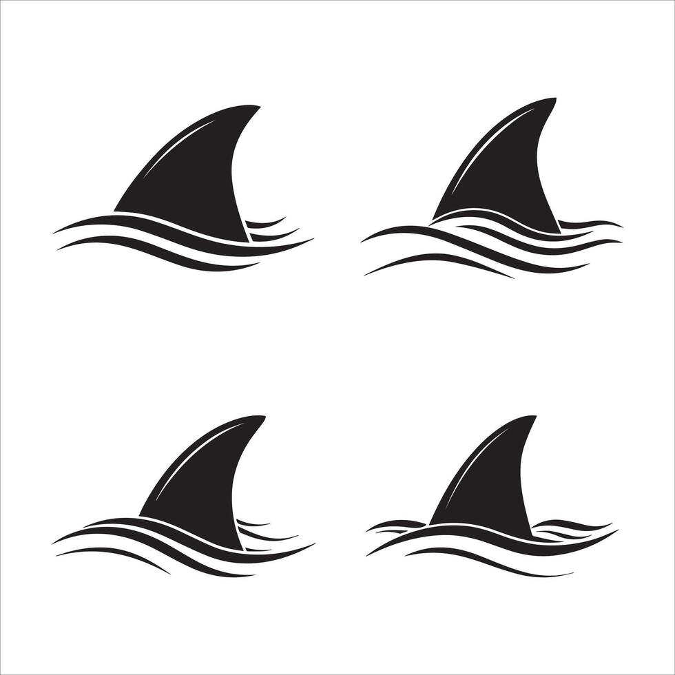 Elegant Shark Fin Silhouette Art vector