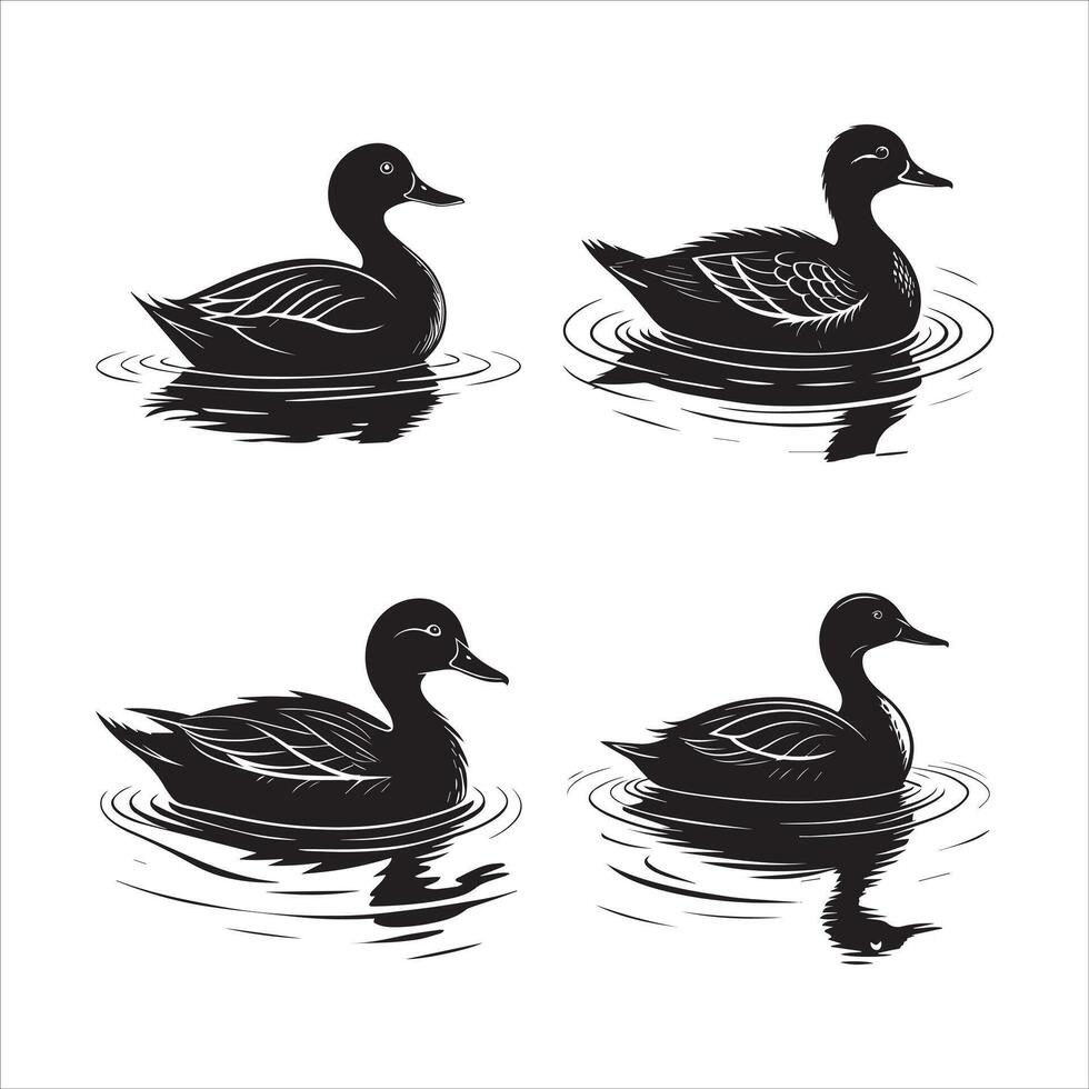 Bold Swimming Duck Design vector