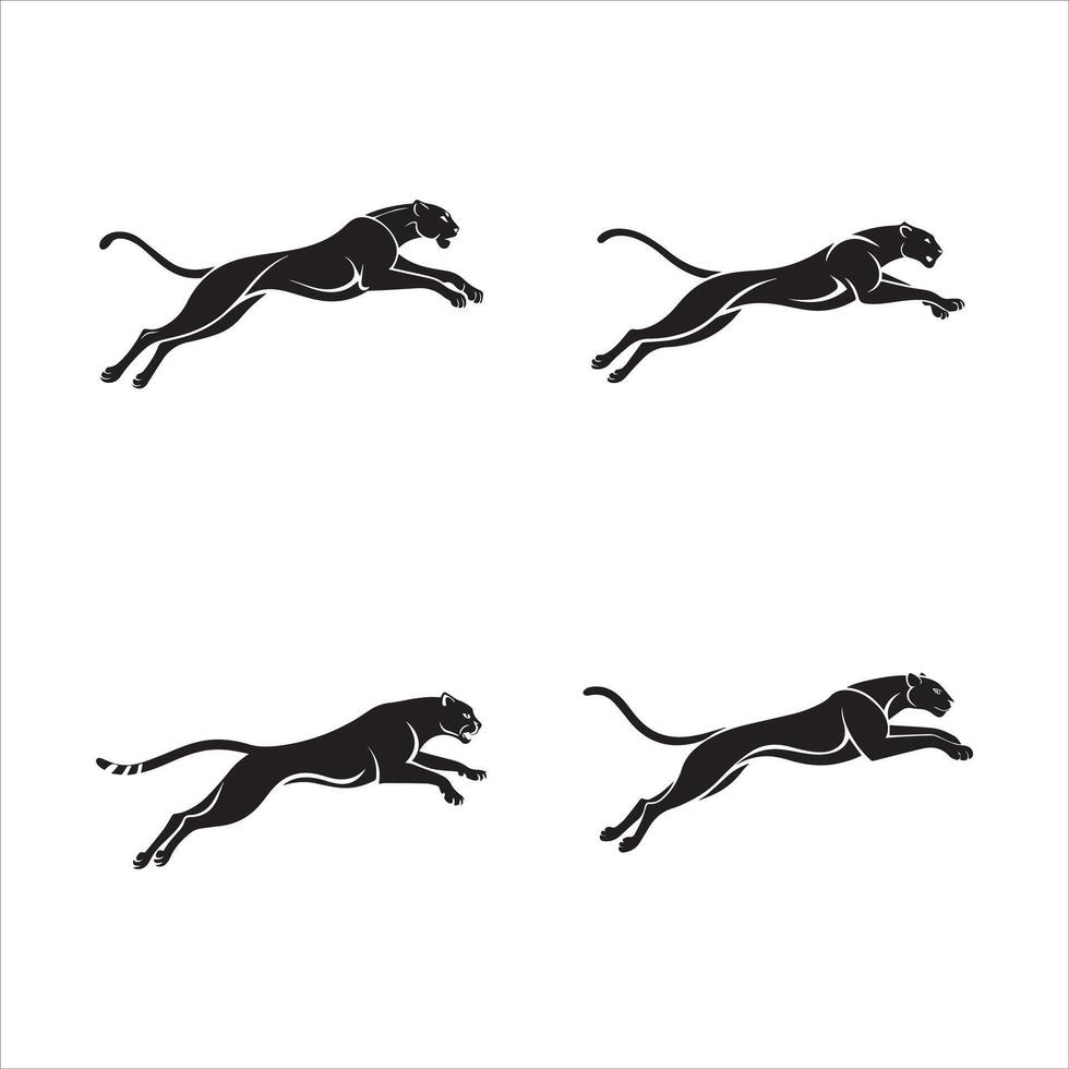Minimalist Cheetah Silhouette Art vector