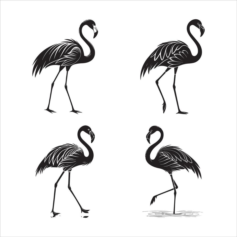 Bold Flamingo Pose Design vector