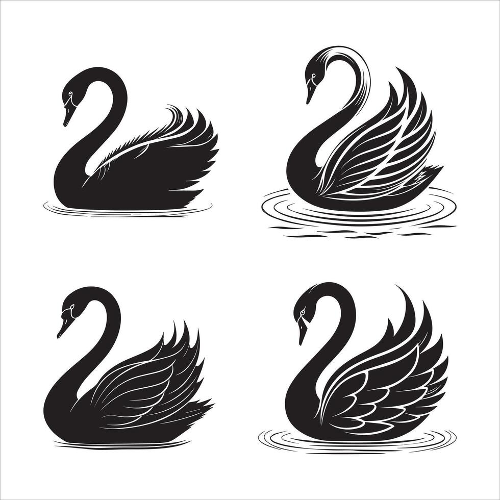 Minimalist Swan Silhouette Art vector