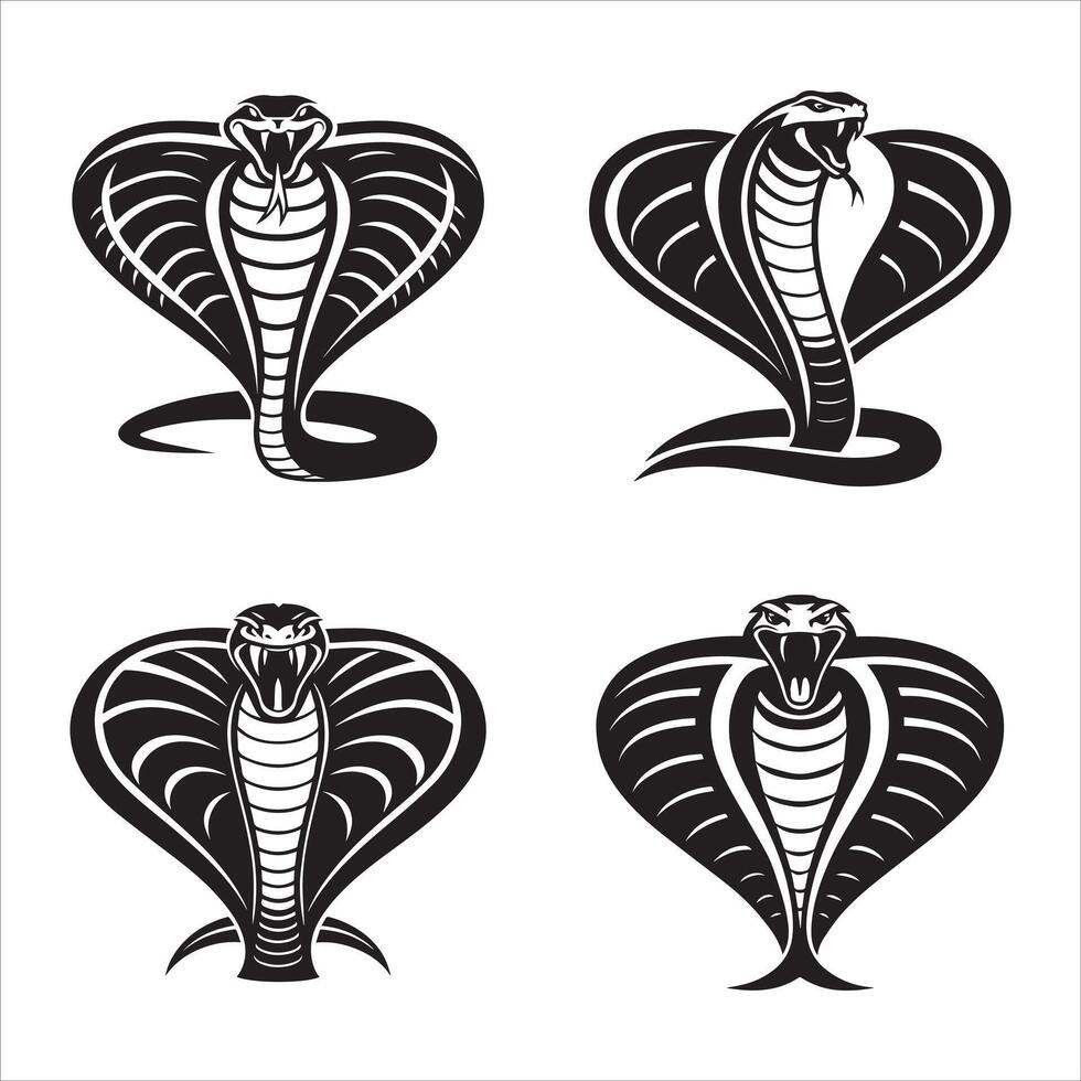 Cobra with Flared Hood Silhouette vector