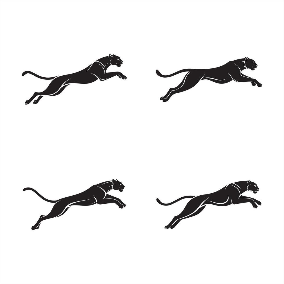 Clean Sprinting Cheetah Illustration vector
