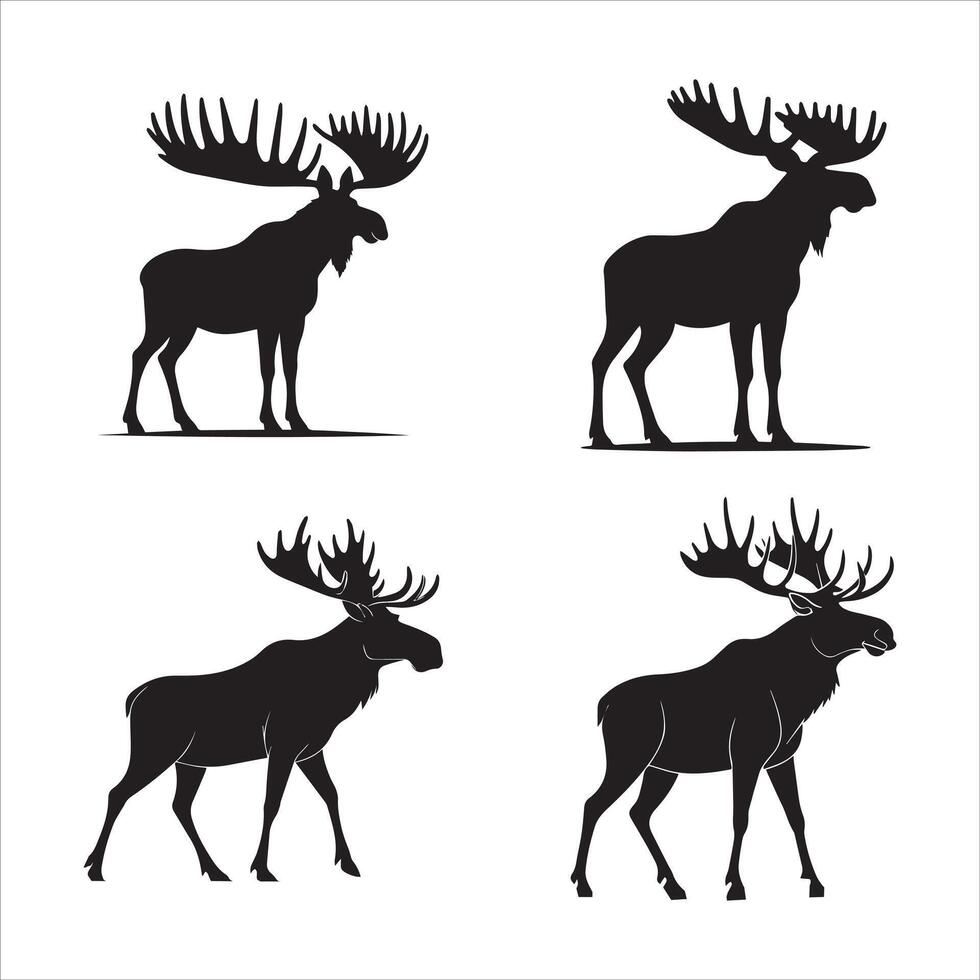 Minimalist Moose Silhouette Art vector
