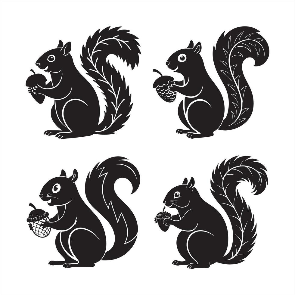Minimalist Squirrel Silhouette Art vector