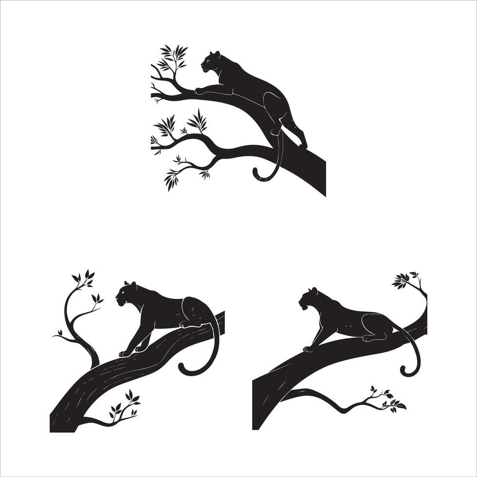 Minimalist Leopard Silhouette Art vector