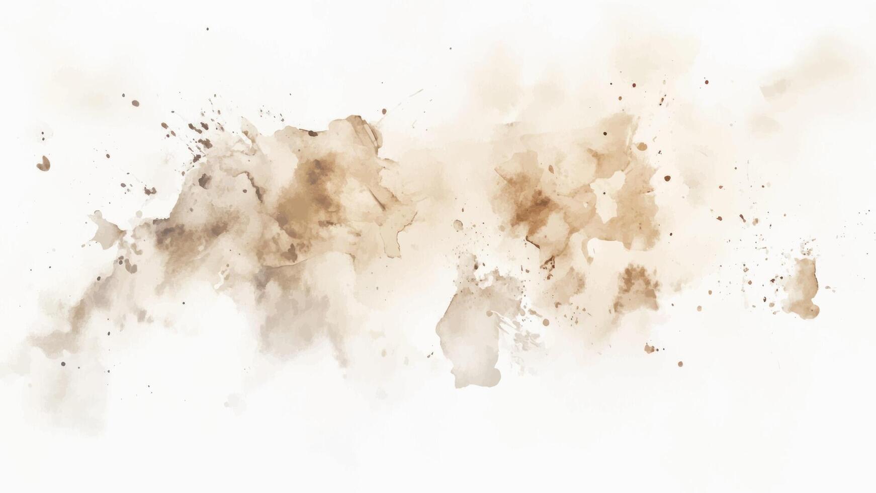 Abstract Watercolor Background Hand-Drawn Illustration, Brown Splatter Pastel Colors. vector