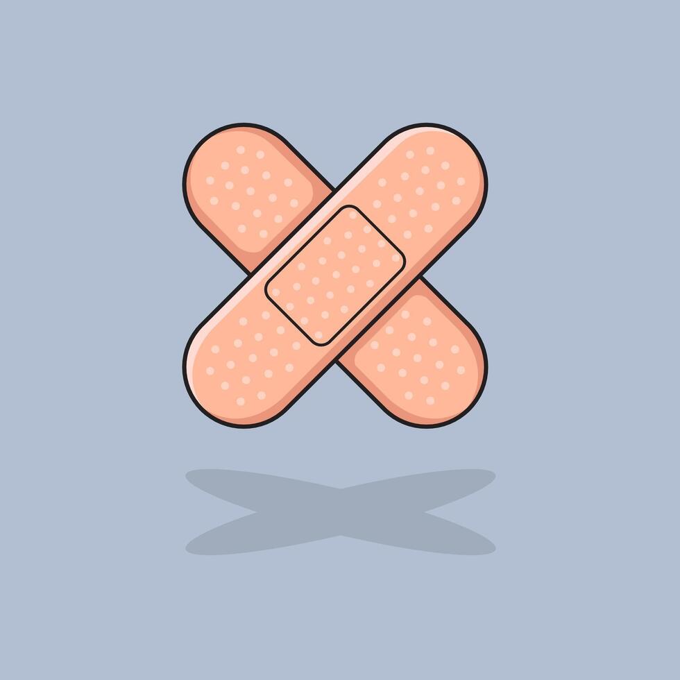 illustration Medical Patch. Medical Bandage Patch Cartoon design illustration and icon for website, digital and print vector
