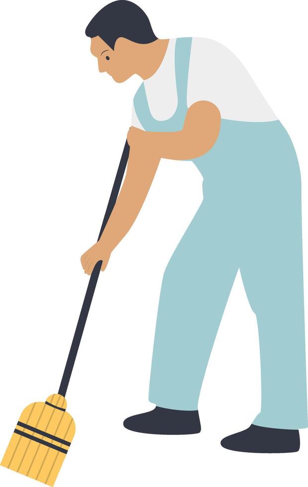 Men Cleaning Illustration with Apron vector