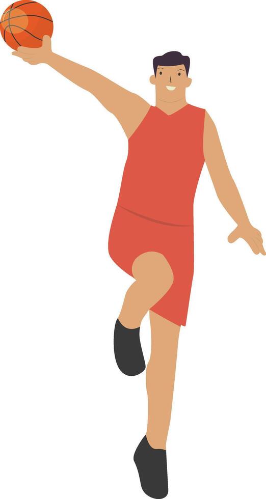 Basketball Player with Dunk Position vector