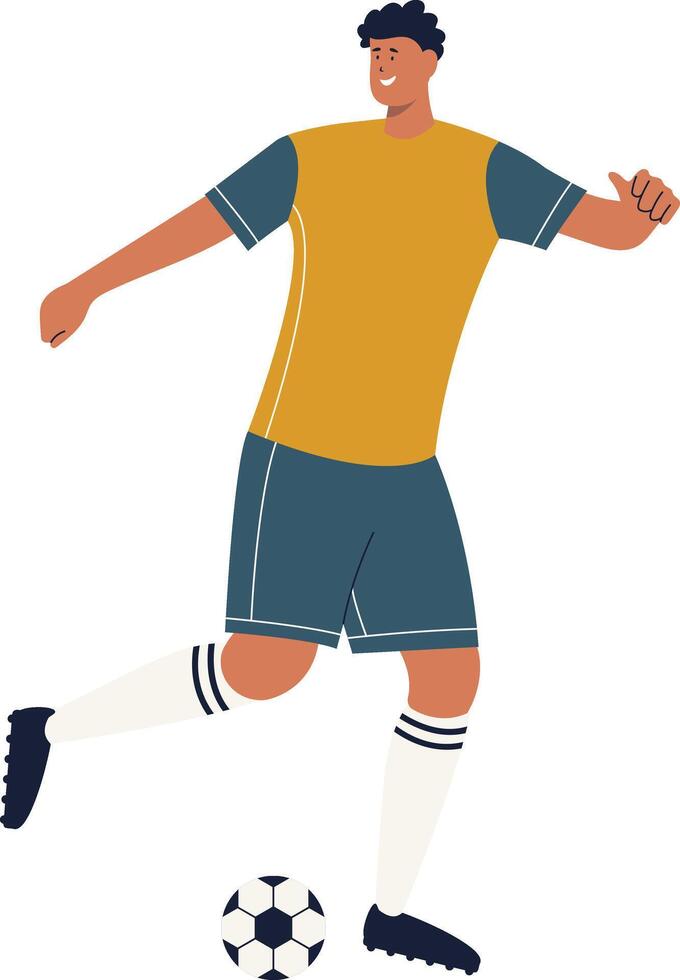 Soccer Player Illustration with Shooting Gesture vector