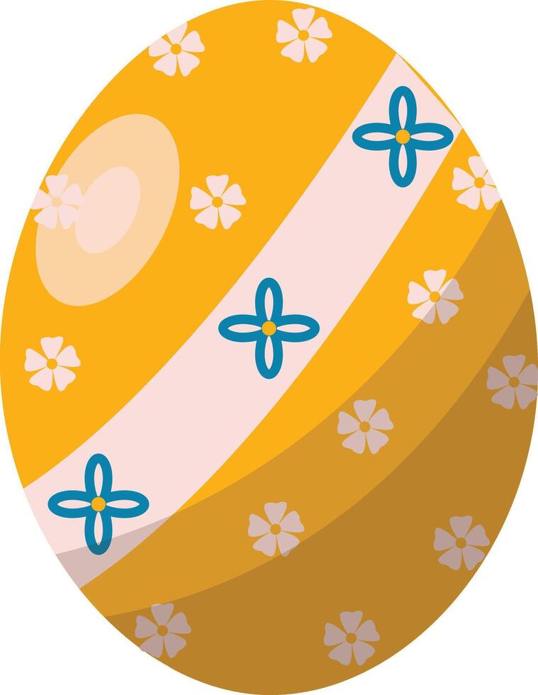 Easter Egg with Floral Pattern Concept vector