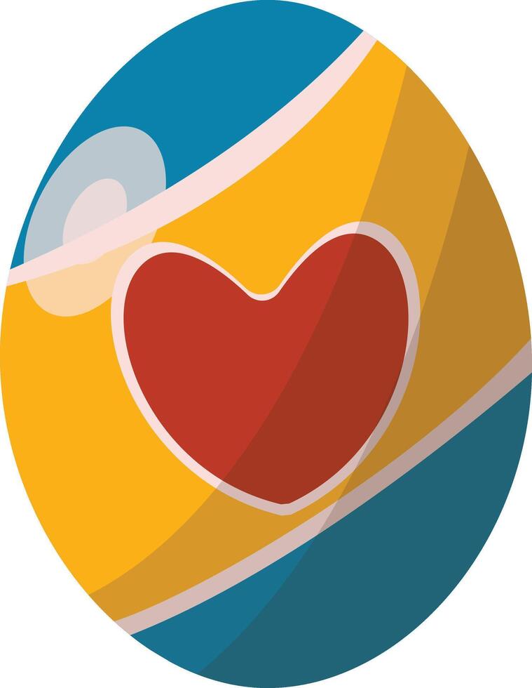Easter Egg with Heart Pattern vector