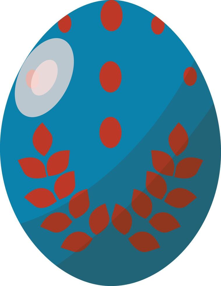 Easter Egg with Floral Design and Concept vector