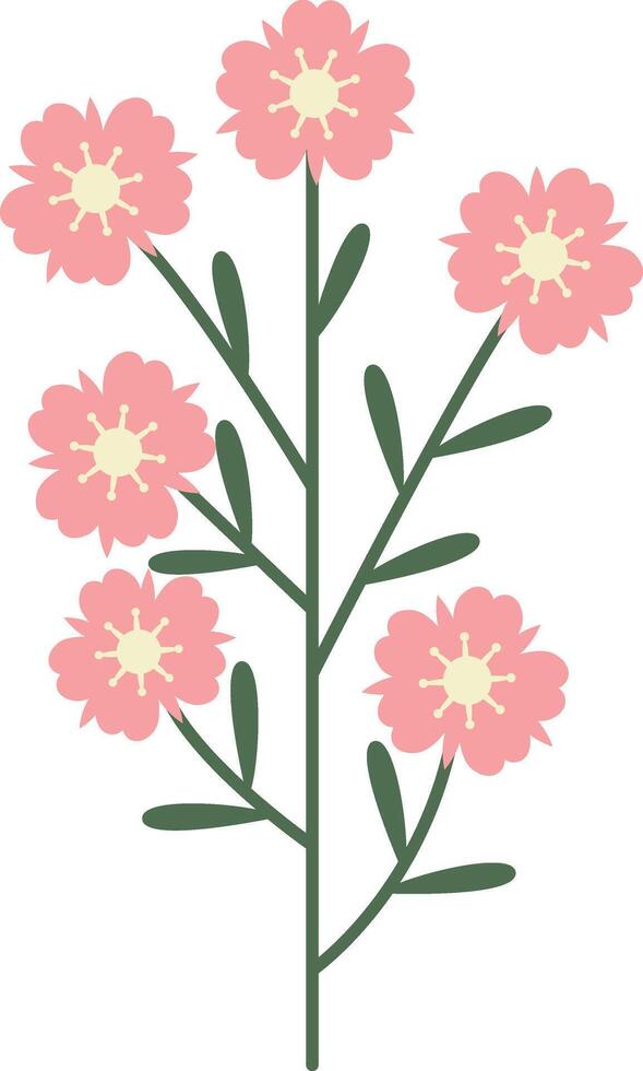 Pink Flower Illustration in Flat Design vector